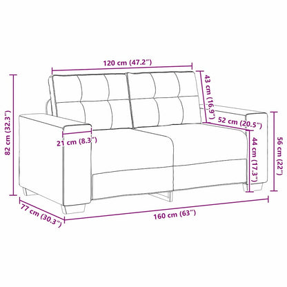 Zweisitzer-Sofa Dunkelgrün 120 cm Samt