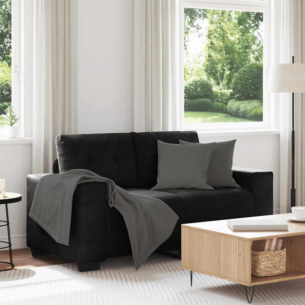Zweisitzer-Sofa Schwarz 120 cm Samt