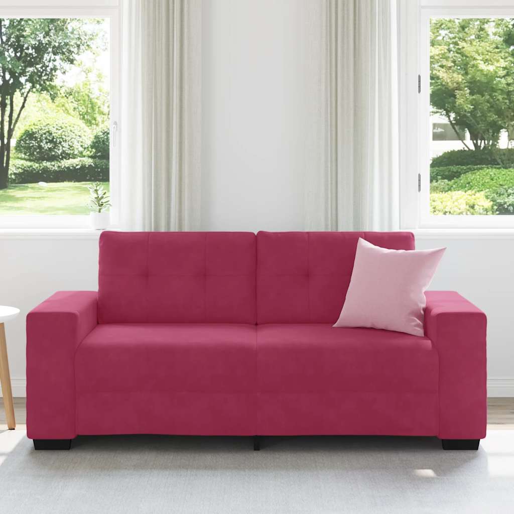 Zweisitzer-Sofa Weinrot 140 cm Samt
