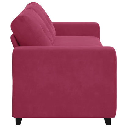 3-Sitzer-Sofa mit Kissen Weinrot Samt