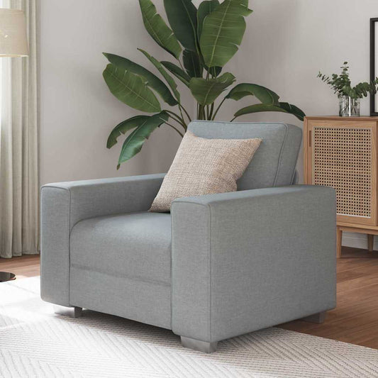 Sofa mit Kissen Hellgrau 100 x 77 x 82 cm Stoff