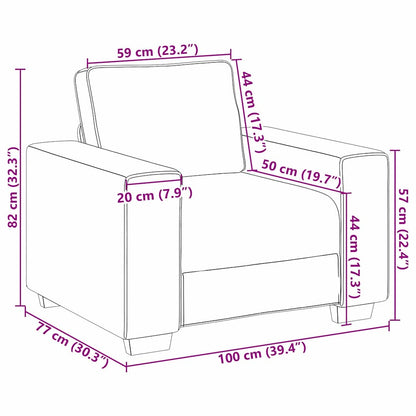 Sofa mit Kissen Schwarz 100 x 77 x 82 cm Stoff