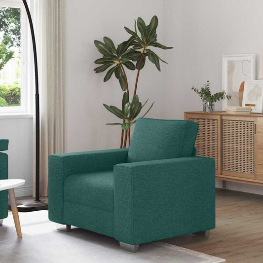 Sofa mit Kissen Dunkelgrün 100 x 77 x 82 cm Stoff