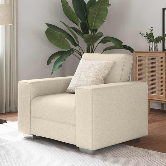 Sofa mit Kissen mit Kissen Beige 100 x 77 x 82 cm Leinen