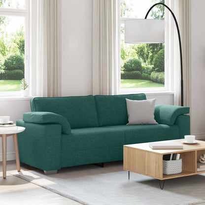 Sofa mit Kissen Dunkelgrün 219 x 77 x 82 cm Stoff