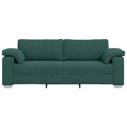Sofa mit Kissen Dunkelgrün 219 x 77 x 82 cm Stoff