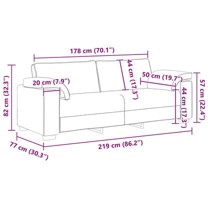 Sofa mit Kissen Dunkelgrün 219 x 77 x 82 cm Stoff