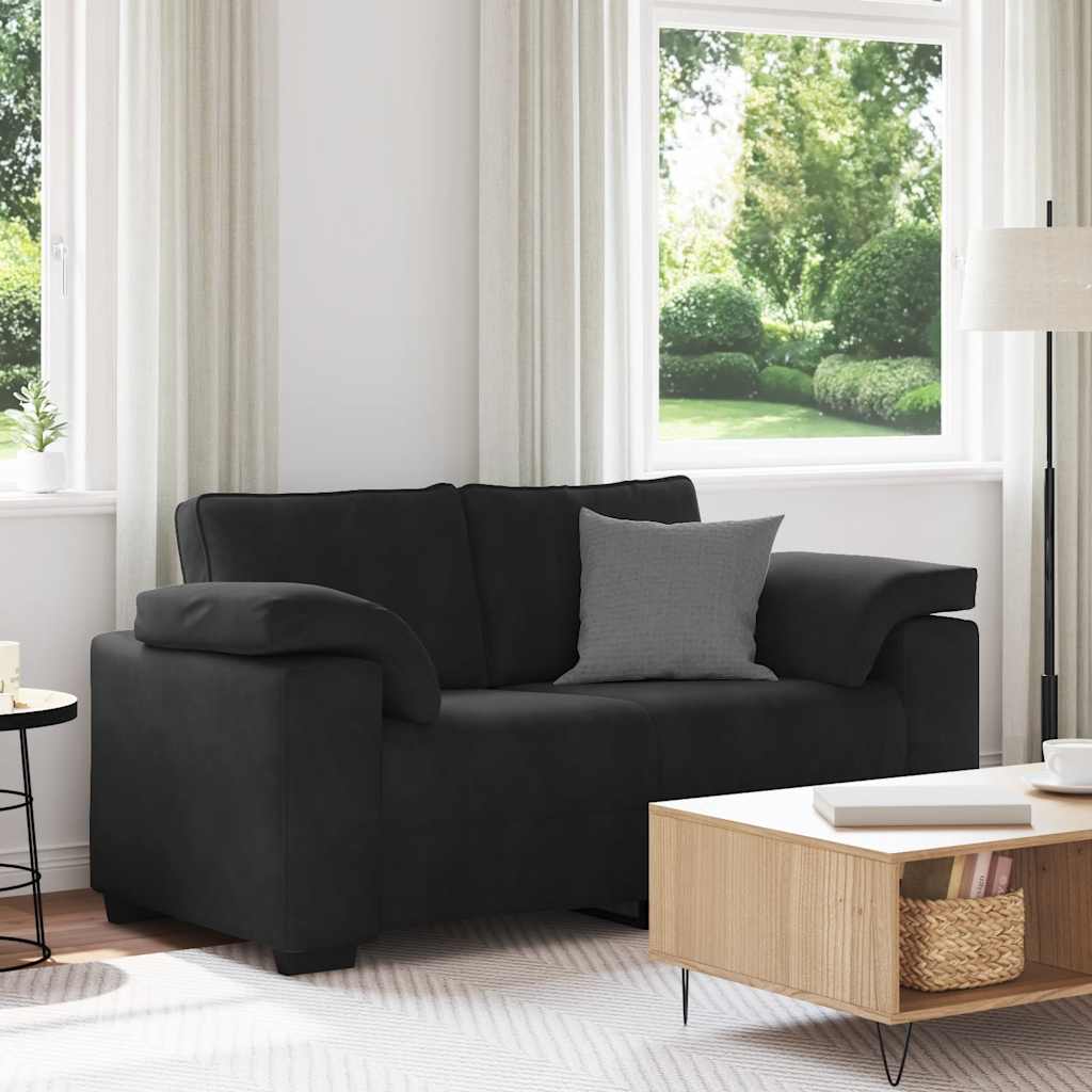 Zweisitzer-Sofa Schwarz 120 cm Samt