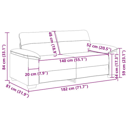 2-Sitzer-Sofa Dunkelgrau 140 cm Stoff