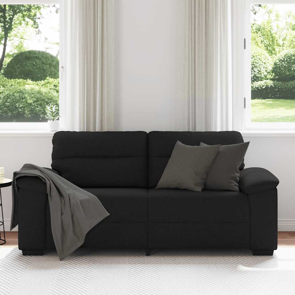 2-Sitzer-Sofa Schwarz 140 cm Stoff