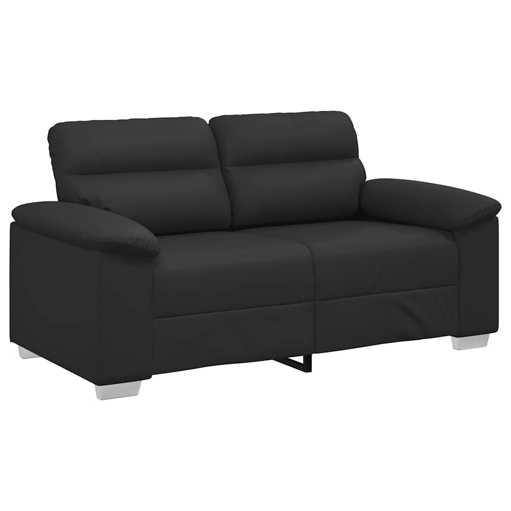 2-Sitzer-Sofa Schwarz 120 cm Kunstleder