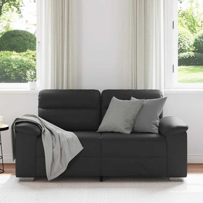 2-Sitzer-Sofa Schwarz 120 cm Kunstleder