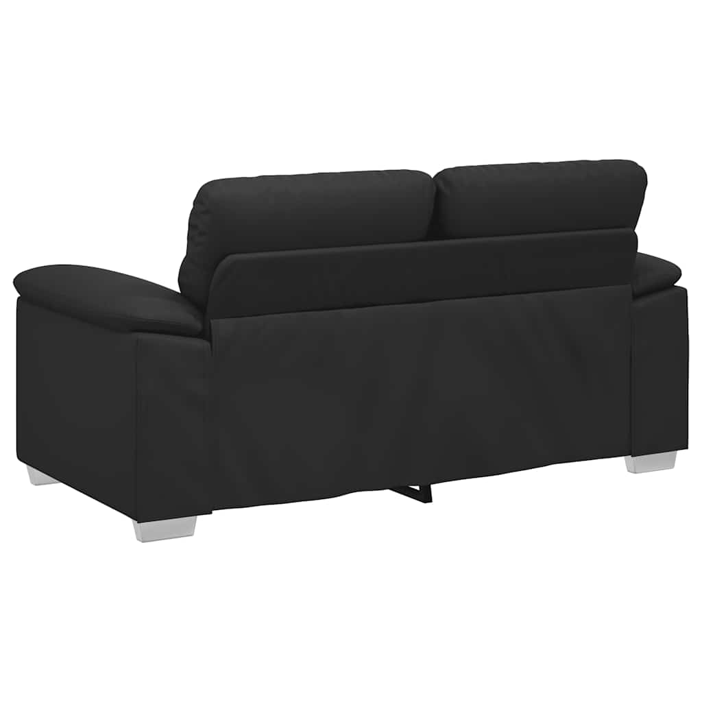 2-Sitzer-Sofa Schwarz 120 cm Kunstleder