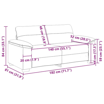 2-Sitzer-Sofa Cappuccino 140 cm Kunstleder