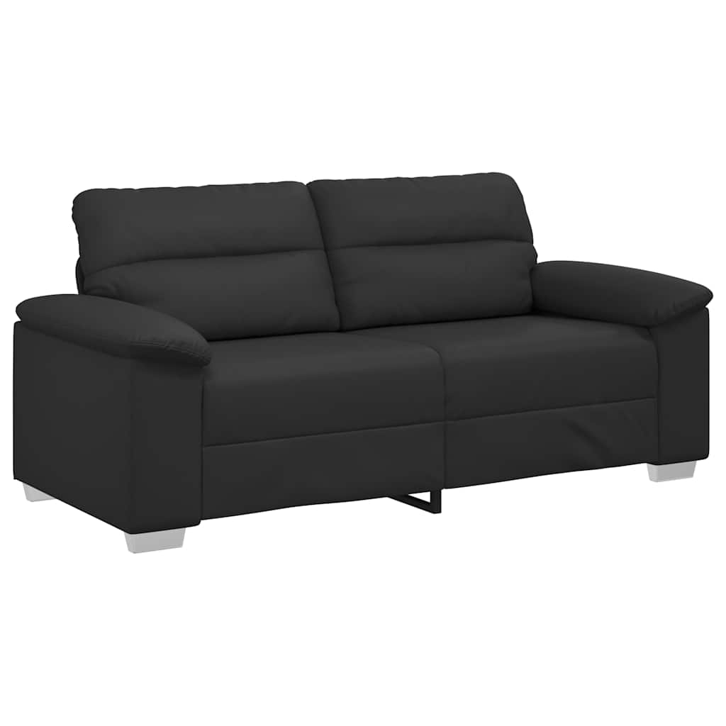 2-Sitzer-Sofa Schwarz 140 cm Kunstleder
