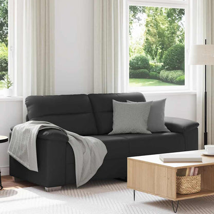 2-Sitzer-Sofa Schwarz 140 cm Kunstleder