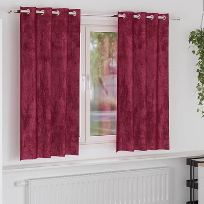 Vorhang mit Vorhängen 2 pcs Weinrot 175 x 140 cm Samt
