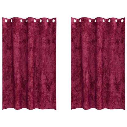 Vorhang mit Vorhängen 2 pcs Weinrot 175 x 140 cm Samt