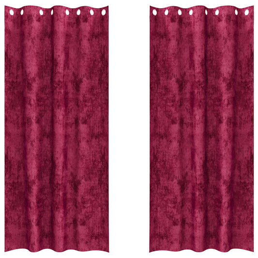 Vorhang mit Vorhängen 2 pcs Weinrot 225 x 140 cm Samt