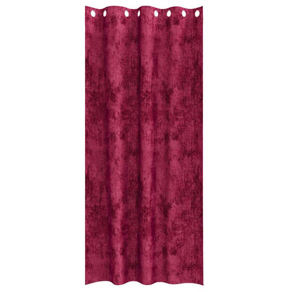 Vorhang mit Vorhängen 2 pcs Weinrot 225 x 140 cm Samt