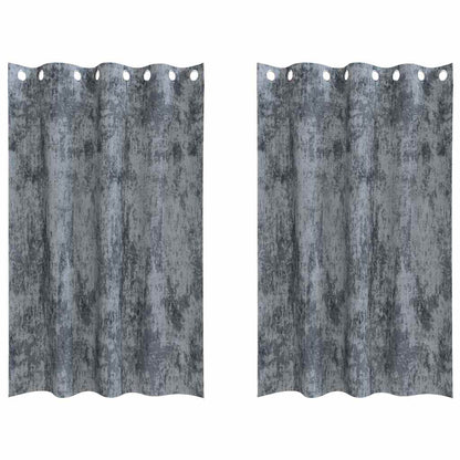 Vorhang mit Vorhängen 2 pcs Silber Grau 175 x 140 cm Samt