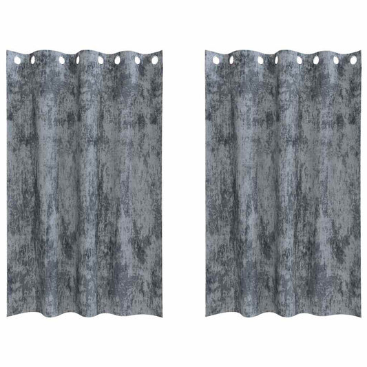 Vorhang mit Vorhängen 2 pcs Silber Grau 175 x 140 cm Samt