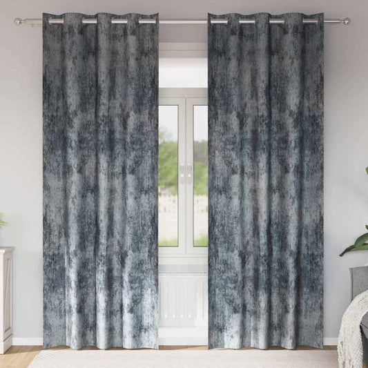 Vorhang mit Vorhängen 2 pcs Silbergrau 225 x 140 cm Samt