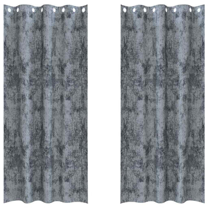 Vorhang mit Vorhängen 2 pcs Silbergrau 245 x 140 cm Samt