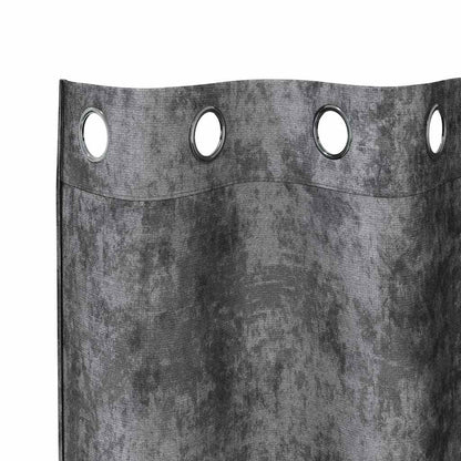 Vorhang mit Vorhängen 2 pcs Grau 175 x 140 cm Samt