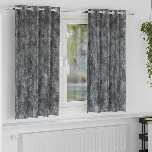 Vorhang mit Vorhängen 2 pcs Grau 175 x 140 cm Samt