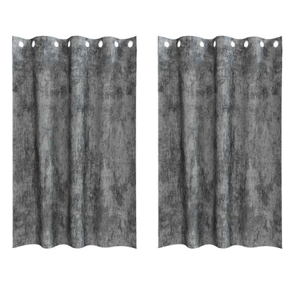 Vorhang mit Vorhängen 2 pcs Grau 175 x 140 cm Samt