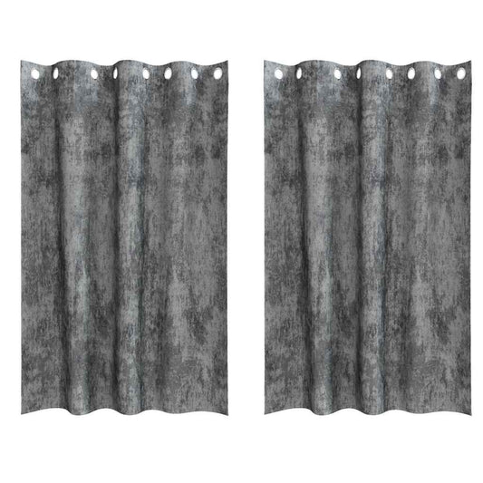 Vorhang mit Vorhängen 2 pcs Grau 175 x 140 cm Samt