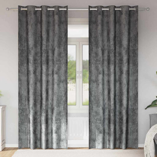 Vorhang mit Vorhängen 2 pcs Grau 225 x 140 cm Samt