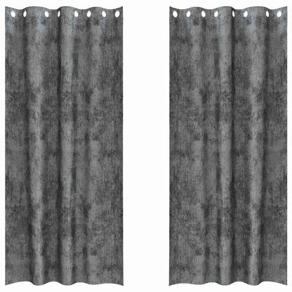 Vorhang mit Vorhängen 2 pcs Grau 225 x 140 cm Samt