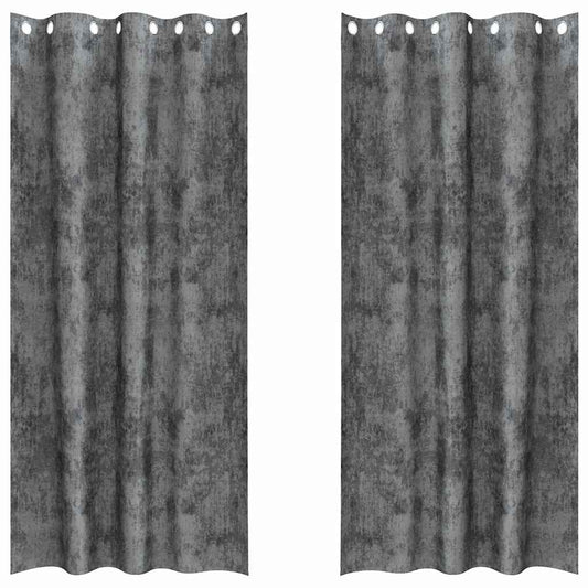 Vorhang mit Vorhängen 2 pcs Grau 225 x 140 cm Samt