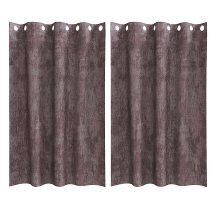Vorhang mit Vorhängen 2 pcs Braun 175 x 140 cm Samt