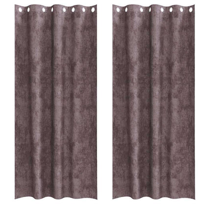 Vorhang mit Vorhängen 2 pcs Braun 225 x 140 cm Samt