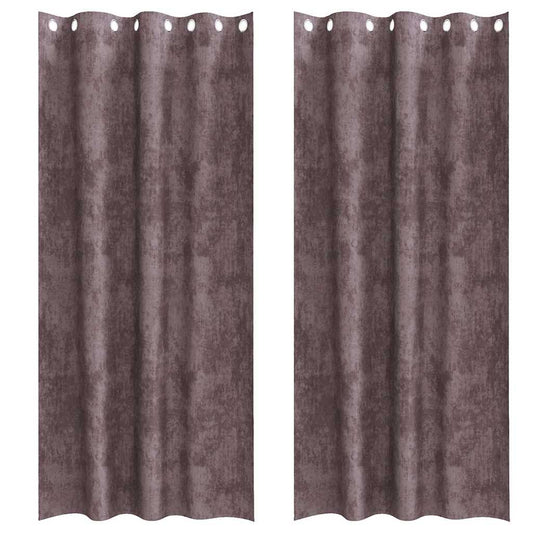 Vorhang mit Vorhängen 2 pcs Braun 225 x 140 cm Samt