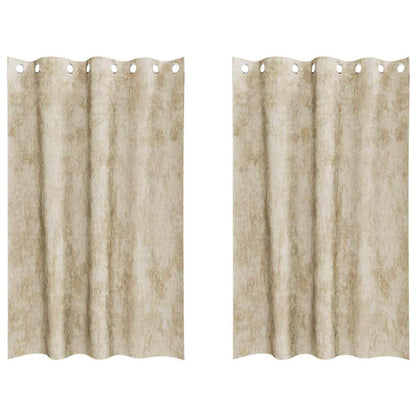 Vorhang mit Vorhängen 2 pcs Creme 175 x 140 cm Samt