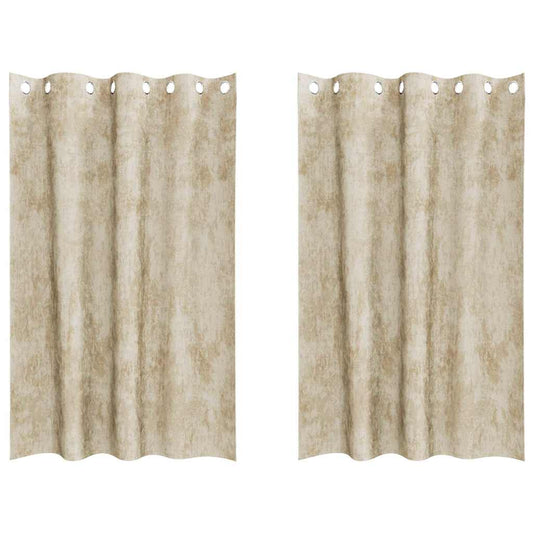 Vorhang mit Vorhängen 2 pcs Creme 175 x 140 cm Samt