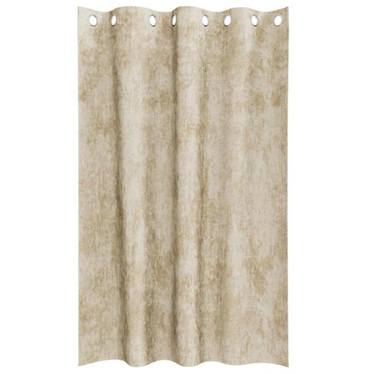 Vorhang mit Vorhängen 2 pcs Creme 175 x 140 cm Samt