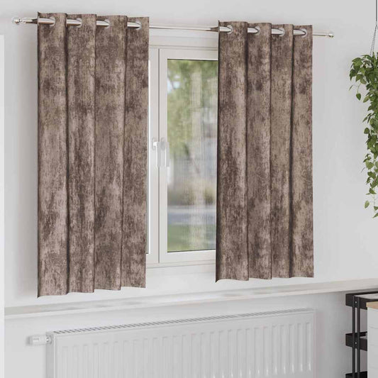 Vorhang mit Vorhängen 2 pcs Cappuccino 175 x 140 cm Samt