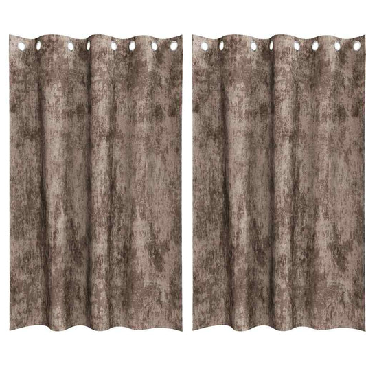 Vorhang mit Vorhängen 2 pcs Cappuccino 175 x 140 cm Samt