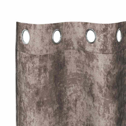 Vorhang mit Vorhängen 2 pcs Cappuccino 245 x 140 cm Samt