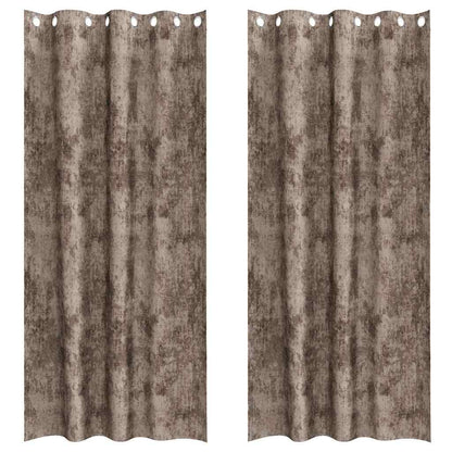 Vorhang mit Vorhängen 2 pcs Cappuccino 245 x 140 cm Samt