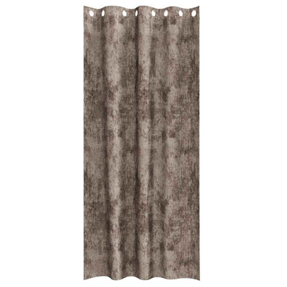 Vorhang mit Vorhängen 2 pcs Cappuccino 245 x 140 cm Samt