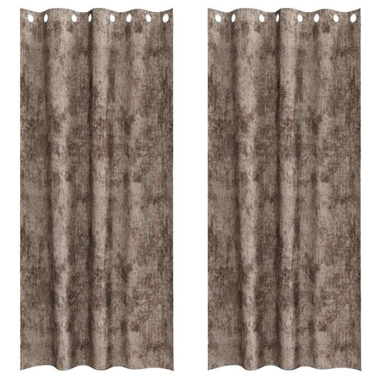 Vorhang mit Vorhängen 2 pcs Cappuccino 260 x 140 cm Samt