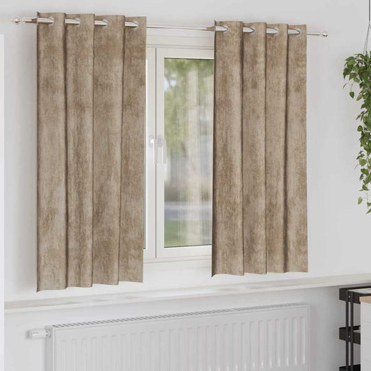 Vorhang mit Vorhängen 2 pcs Champagner 175 x 140 cm Samt