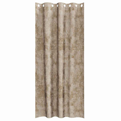 Vorhang mit Vorhängen 2 pcs Champagner 260 x 140 cm Samt