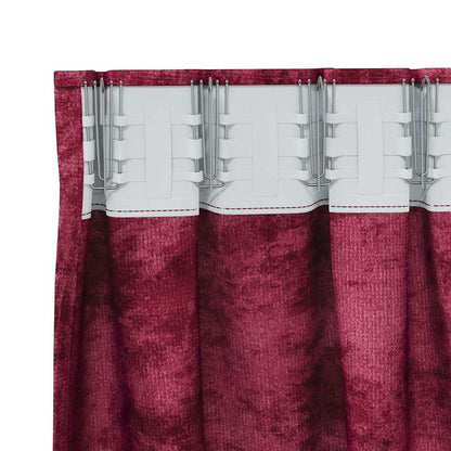 Vorhang mit Vorhängen 2 pcs Weinrot 175 x 140 cm Samt